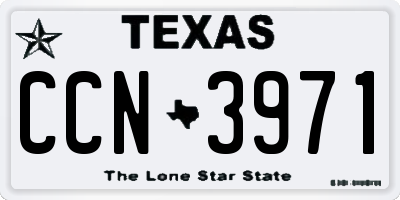 TX license plate CCN3971