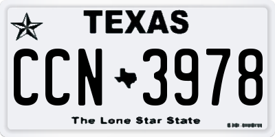 TX license plate CCN3978