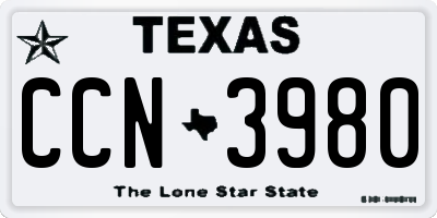 TX license plate CCN3980