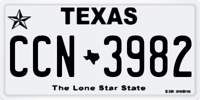 TX license plate CCN3982
