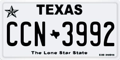TX license plate CCN3992