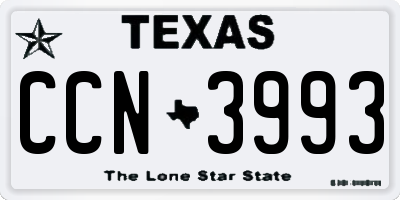 TX license plate CCN3993