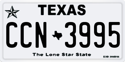 TX license plate CCN3995