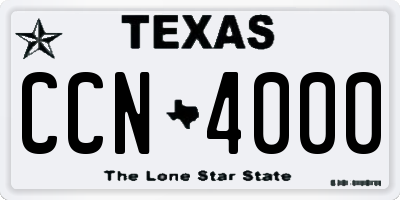 TX license plate CCN4000