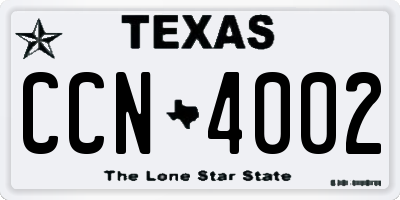 TX license plate CCN4002