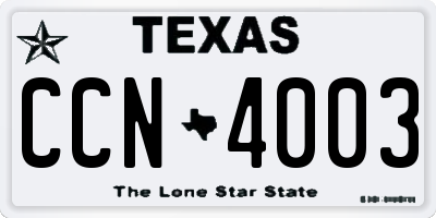 TX license plate CCN4003