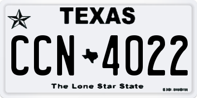 TX license plate CCN4022