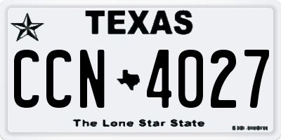TX license plate CCN4027