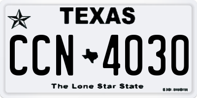 TX license plate CCN4030