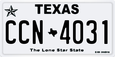 TX license plate CCN4031