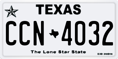 TX license plate CCN4032