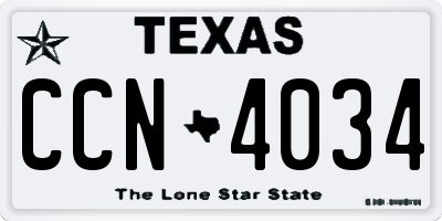TX license plate CCN4034