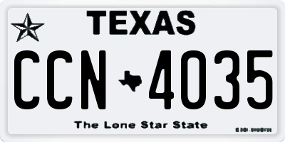 TX license plate CCN4035