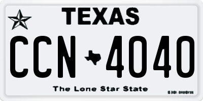 TX license plate CCN4040