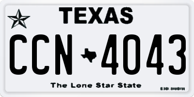 TX license plate CCN4043