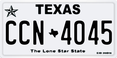 TX license plate CCN4045