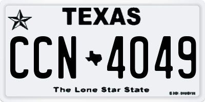 TX license plate CCN4049