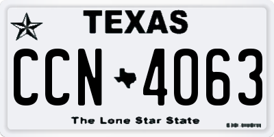 TX license plate CCN4063