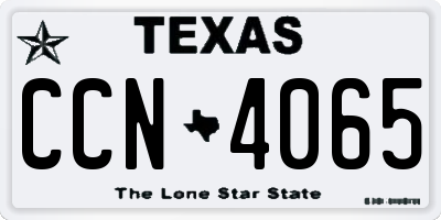 TX license plate CCN4065