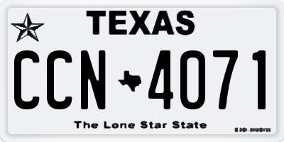 TX license plate CCN4071