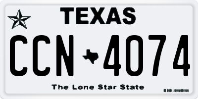 TX license plate CCN4074