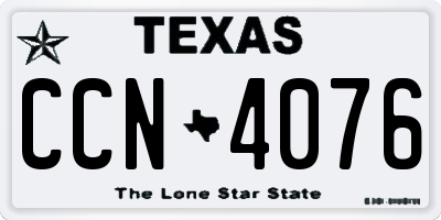 TX license plate CCN4076