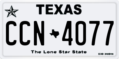 TX license plate CCN4077