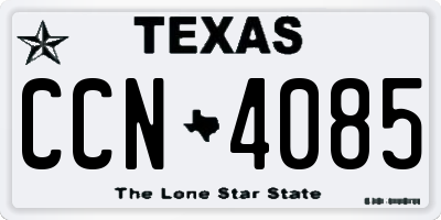 TX license plate CCN4085