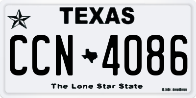 TX license plate CCN4086