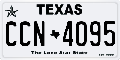 TX license plate CCN4095