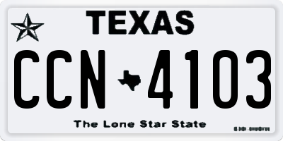 TX license plate CCN4103
