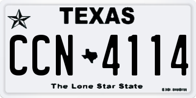 TX license plate CCN4114