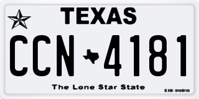 TX license plate CCN4181