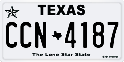 TX license plate CCN4187