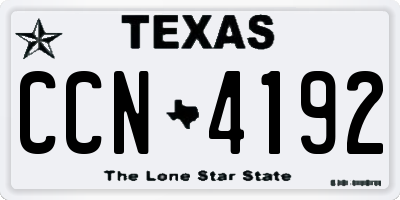 TX license plate CCN4192