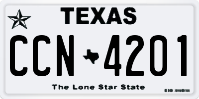 TX license plate CCN4201
