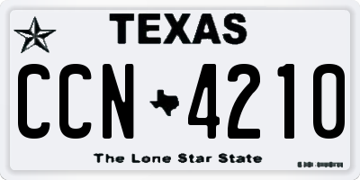 TX license plate CCN4210