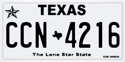 TX license plate CCN4216