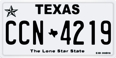TX license plate CCN4219