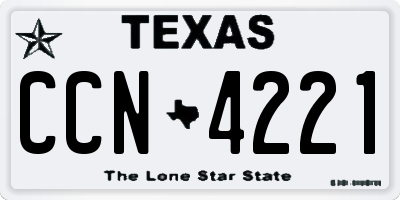 TX license plate CCN4221