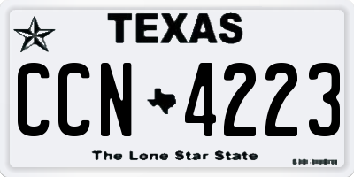 TX license plate CCN4223