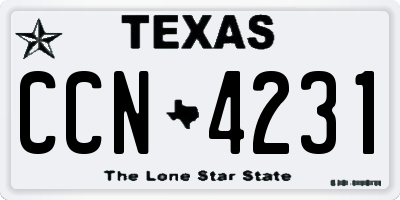 TX license plate CCN4231