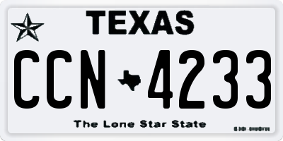 TX license plate CCN4233