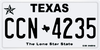 TX license plate CCN4235