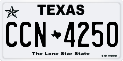 TX license plate CCN4250