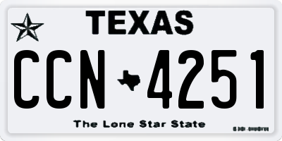 TX license plate CCN4251