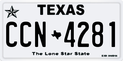 TX license plate CCN4281