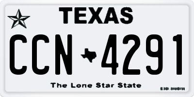 TX license plate CCN4291