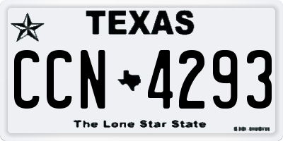TX license plate CCN4293