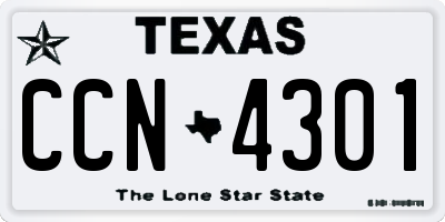 TX license plate CCN4301